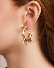 Gold Pearl Studded Hoop Earrings