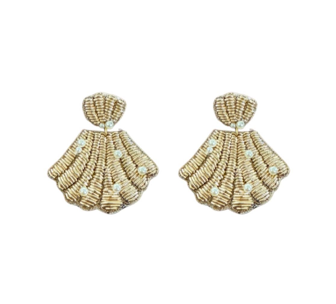 Seashell Earrings in Gold