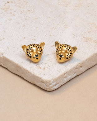 Gold Mini Jaguar Stud Earrings