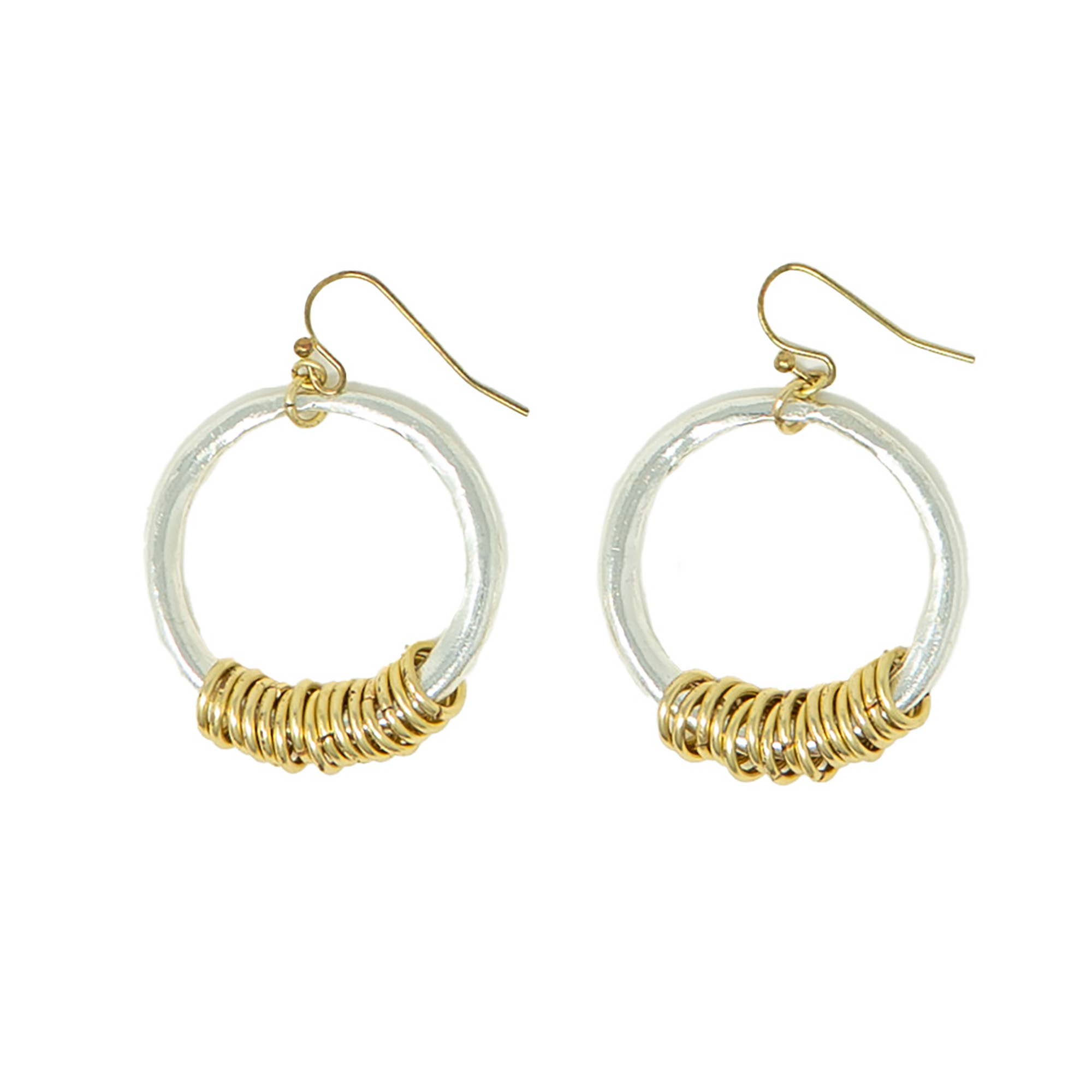 Dangling Circlet Hoops - Mixed Metal
