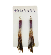 Beaded Handwoven Ombre Tassel Earrings (Indigo)