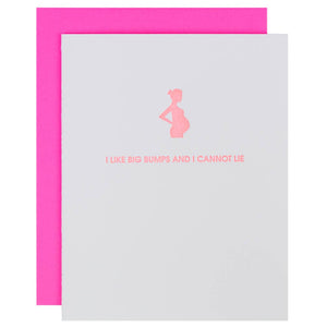 I Like Big Bumps New Baby Letterpress Greeting Card