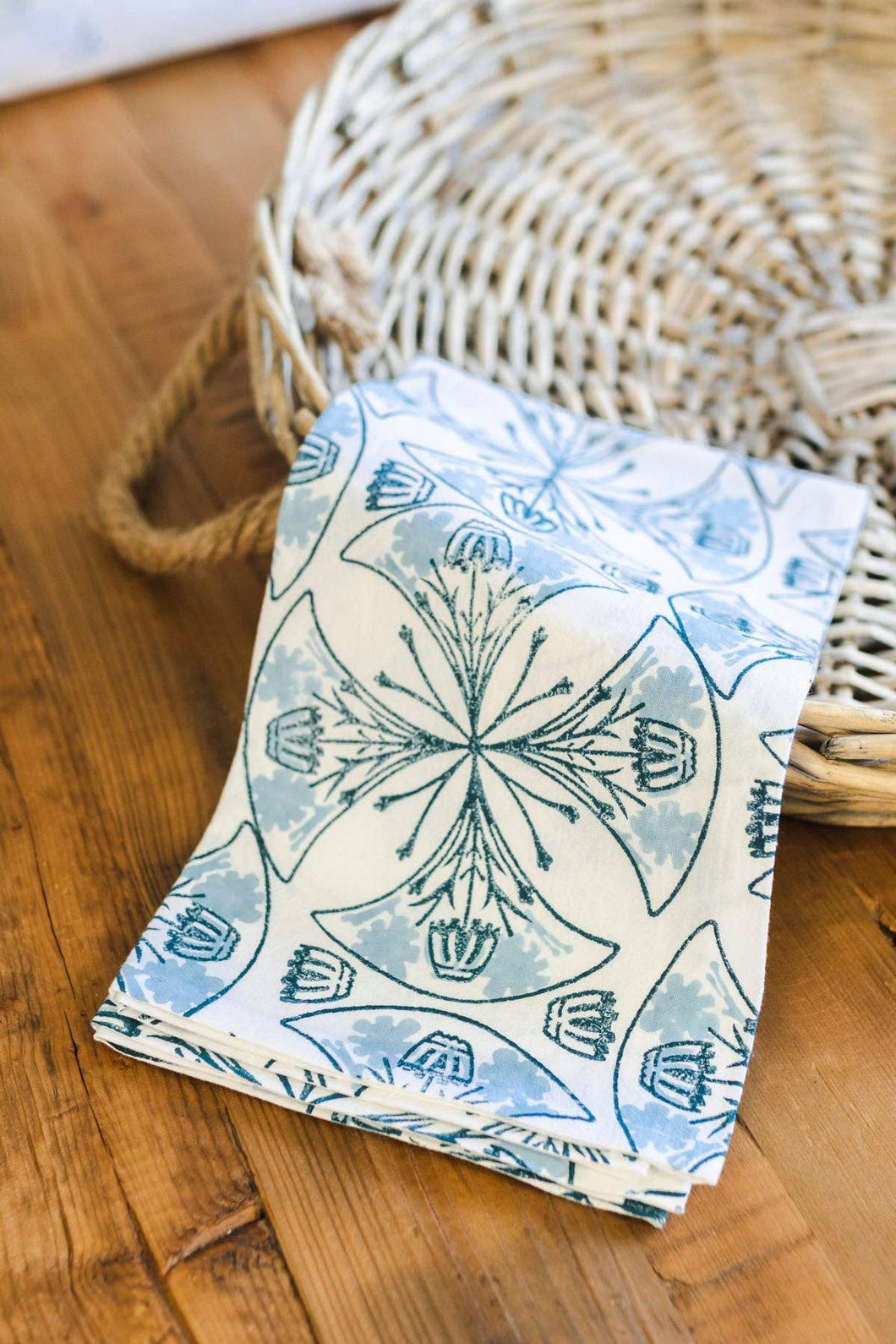 Midnight & Saltwater Mosaic Tea Towel