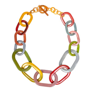 Smoky Rainbow Link Necklace