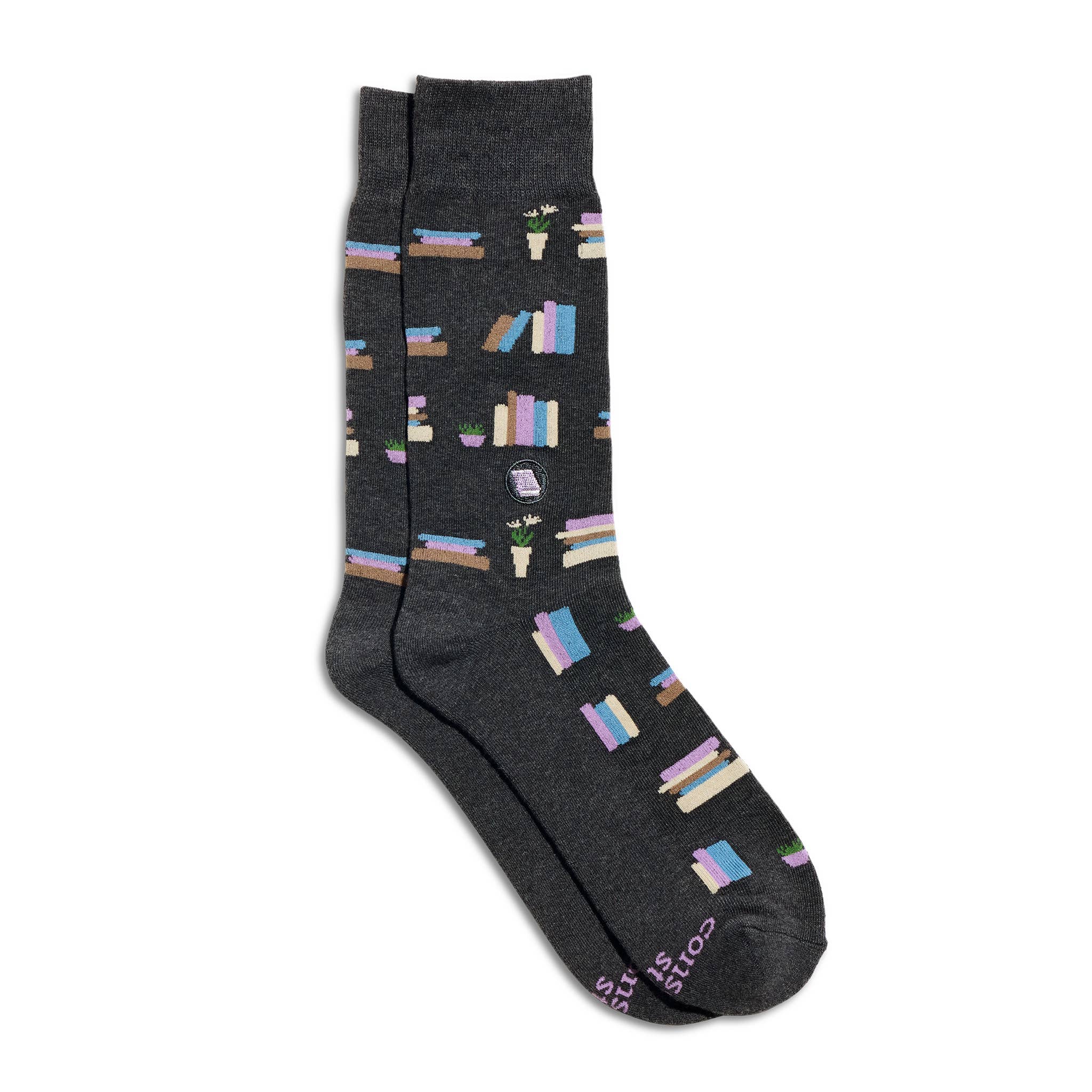 Socks that Give Books (Gray Bookshelves)