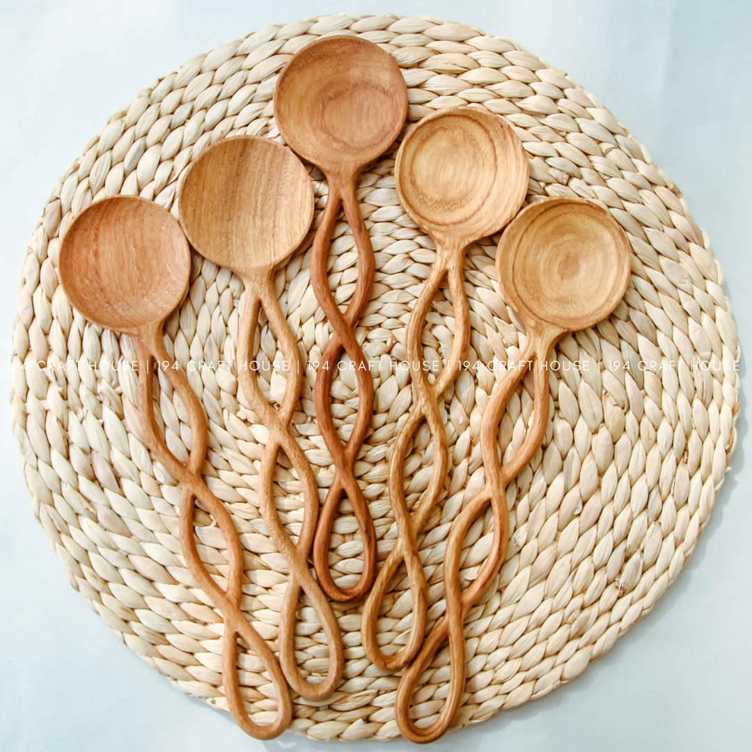 Twisted Handle Wooden Spoon