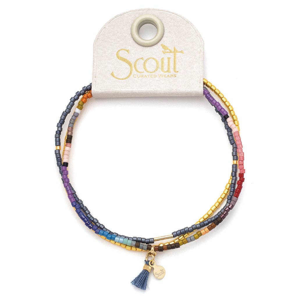 Dark Multi & Gold Chromacolor Miyuki Bracelet Trio