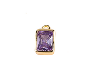 Rectangle Birthstone Charms