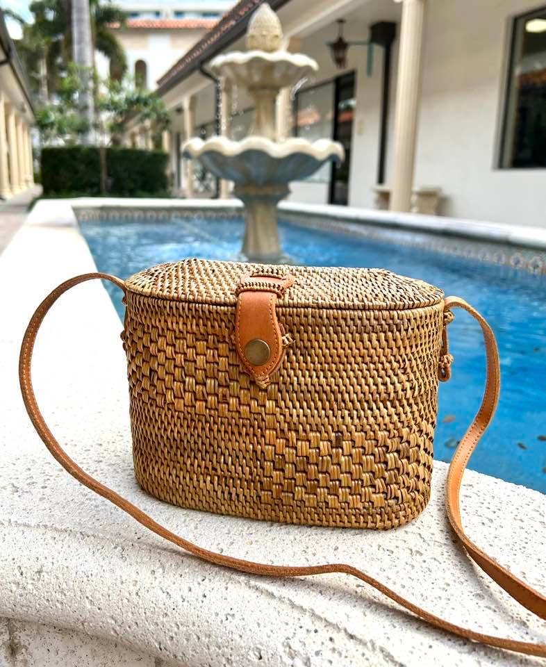 Ata Vine Sewing Basket - Crossbody Bag with Curved Top