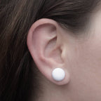 Hot Chocolate Fabric Button Earrings