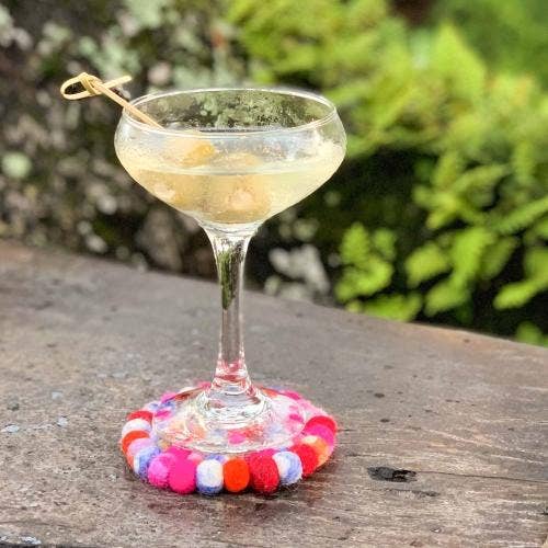 Rainbow Felt Ball Coasters - Set of 4