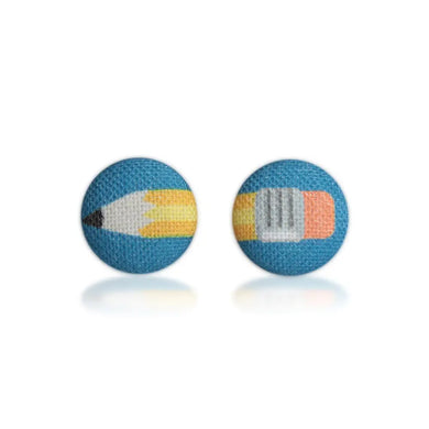 Back to School Pencil Fabric Earrings