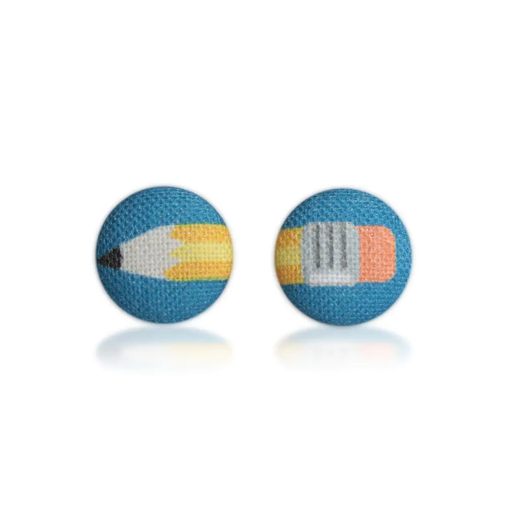 Back to School Pencil Fabric Earrings