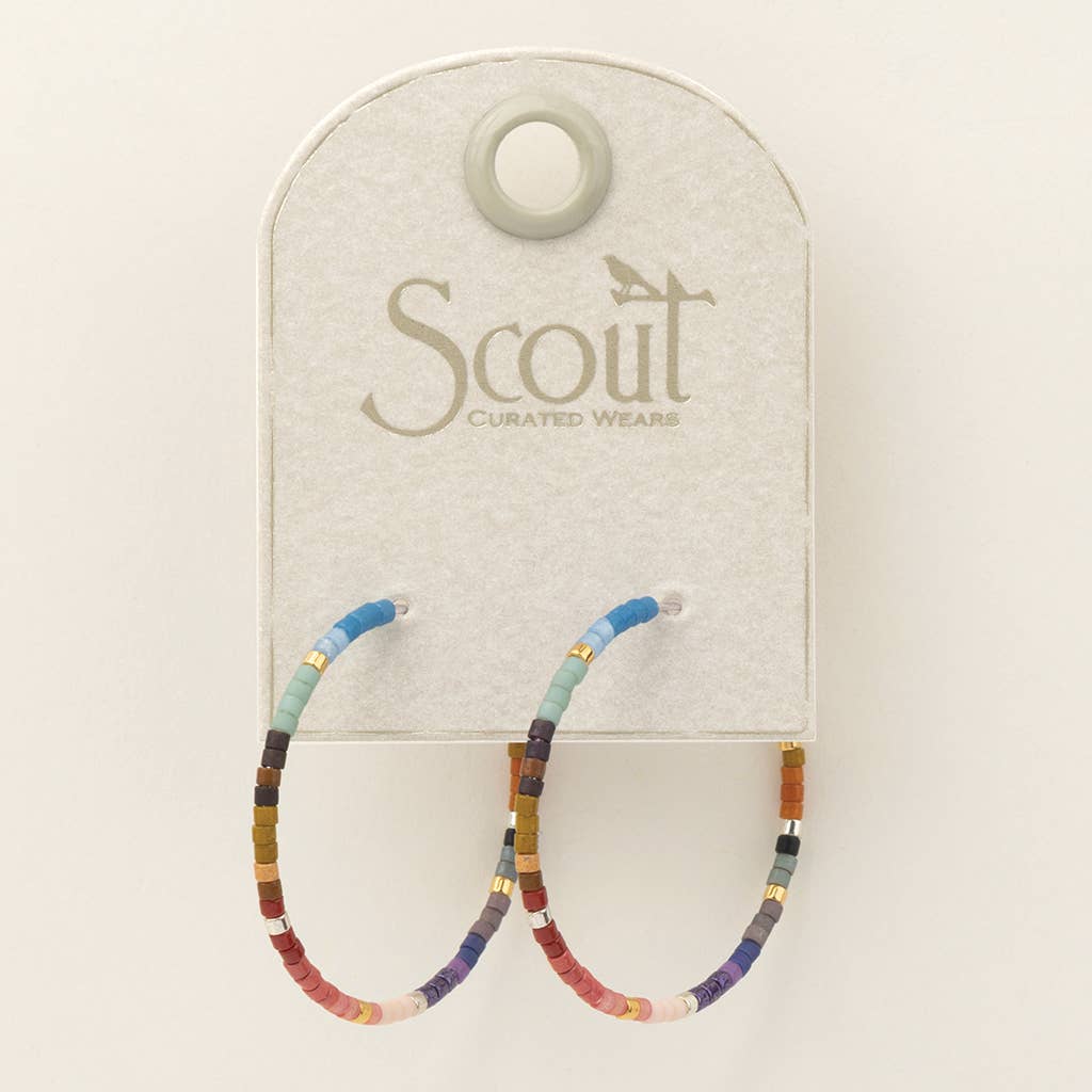 Dark Multi & Silver Chromacolor Miyuki Small Hoop