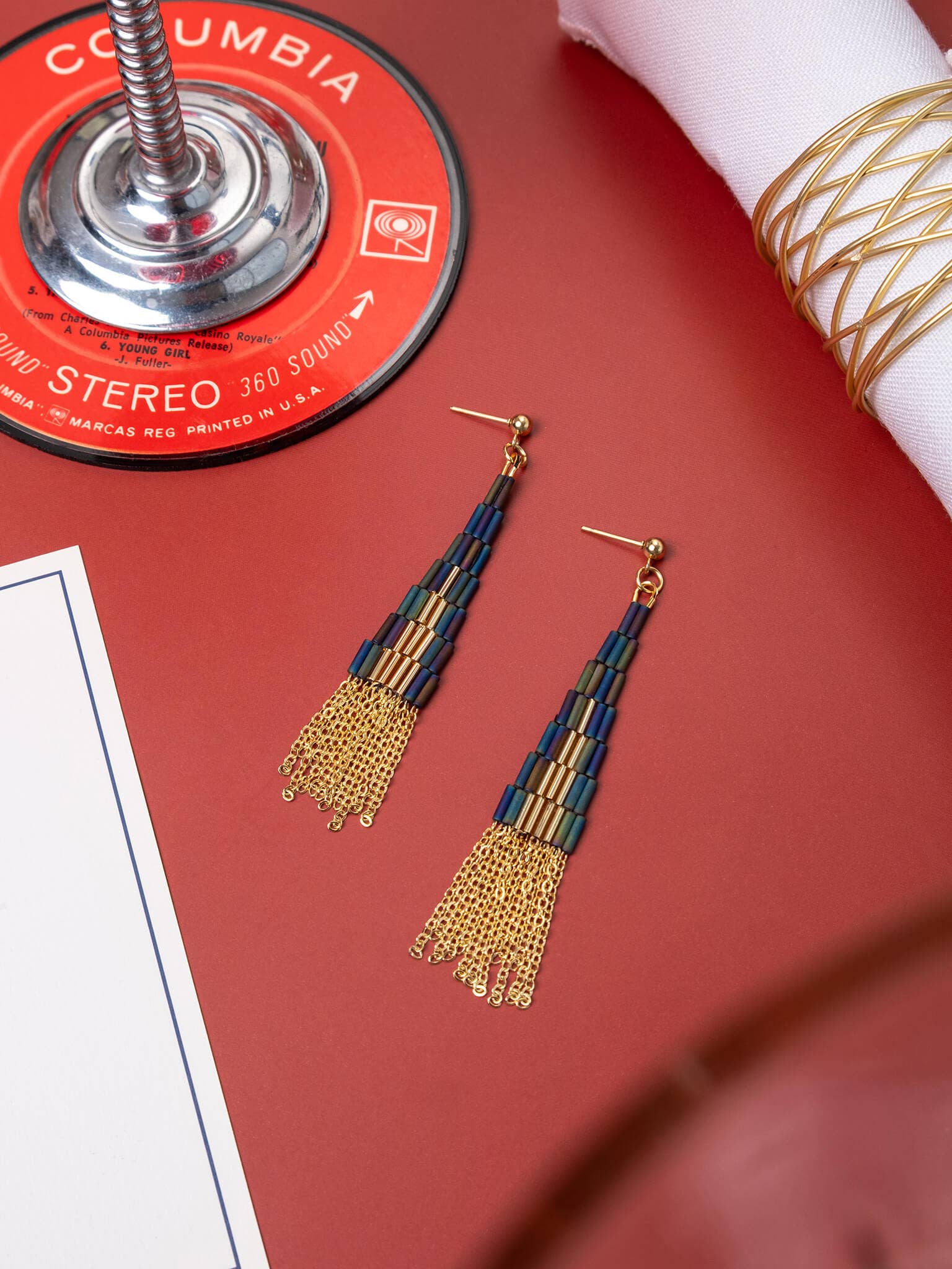 Beaded Handwoven Skylark Earrings