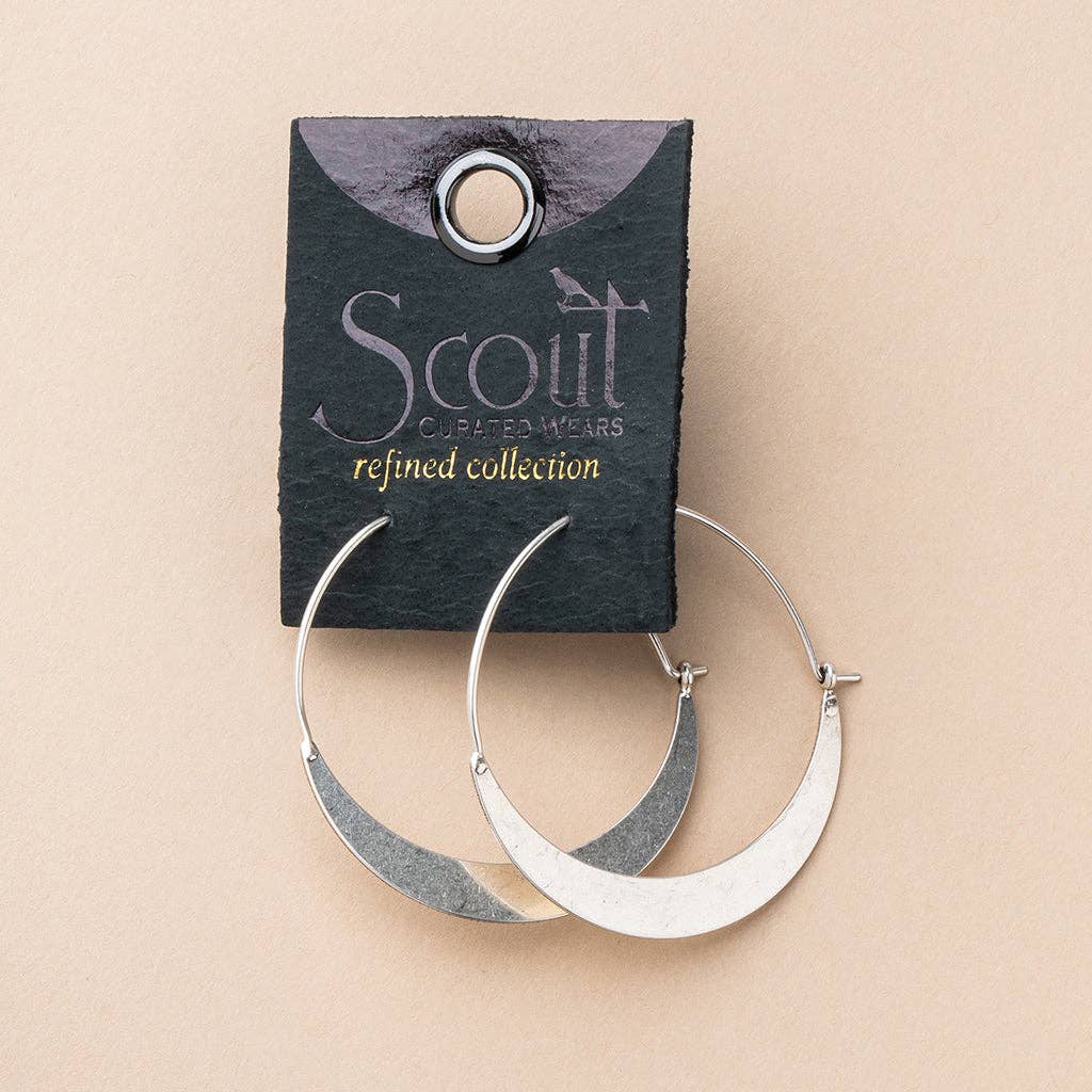 Crescent Hoop - Sterling Silver