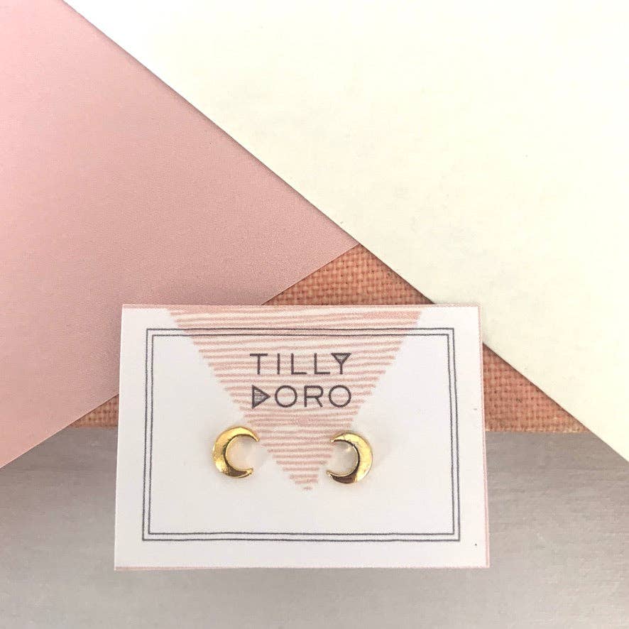 Small Crescent Stud