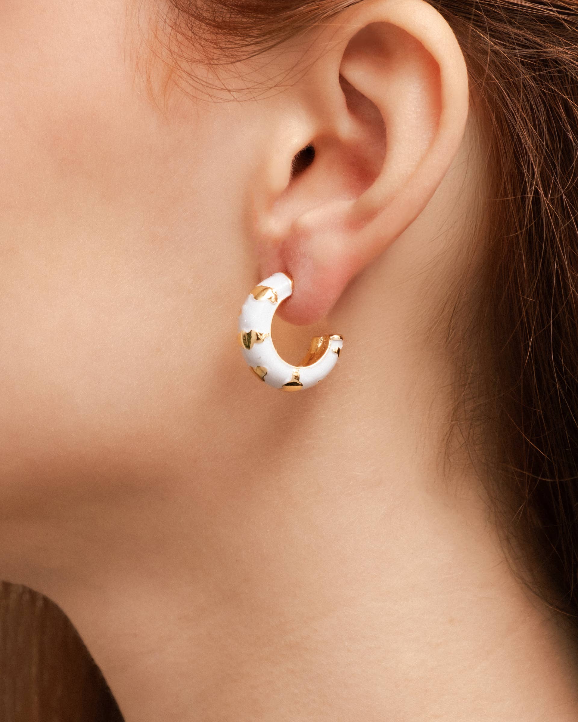 Gold Painted Cloud Hoop Earrings