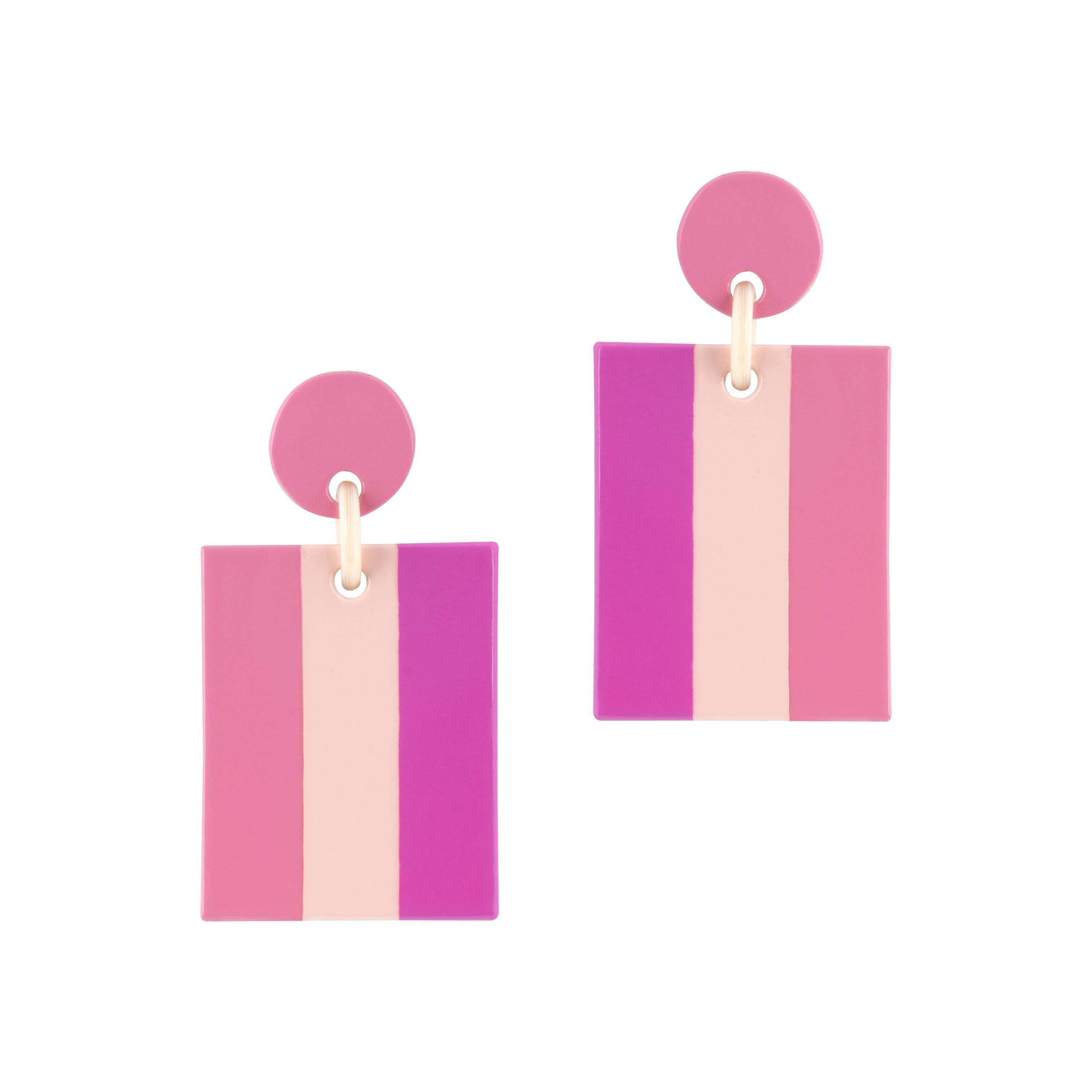 Hibiscus Block Earrings