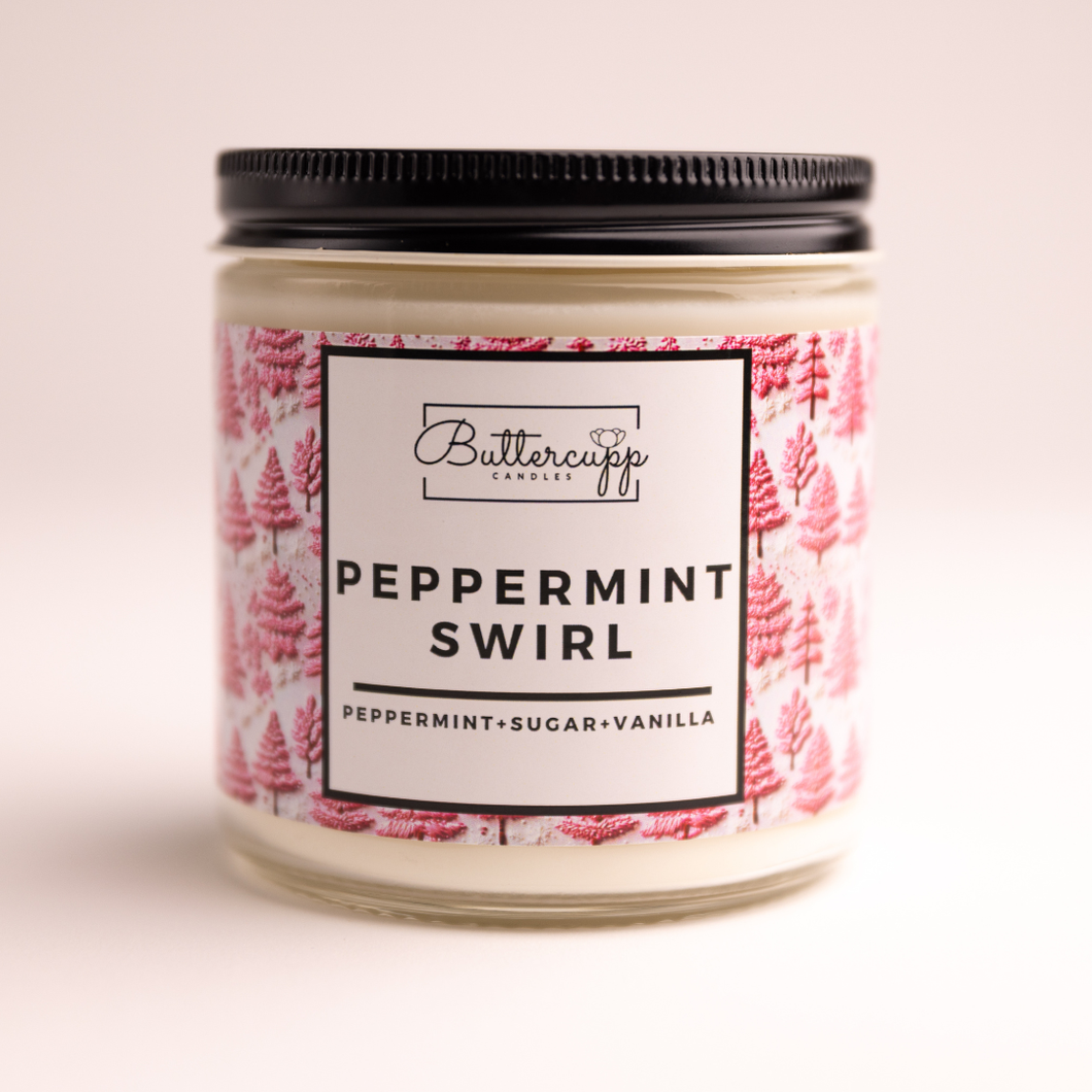 Peppermint Swirl Soy Candle and Melts