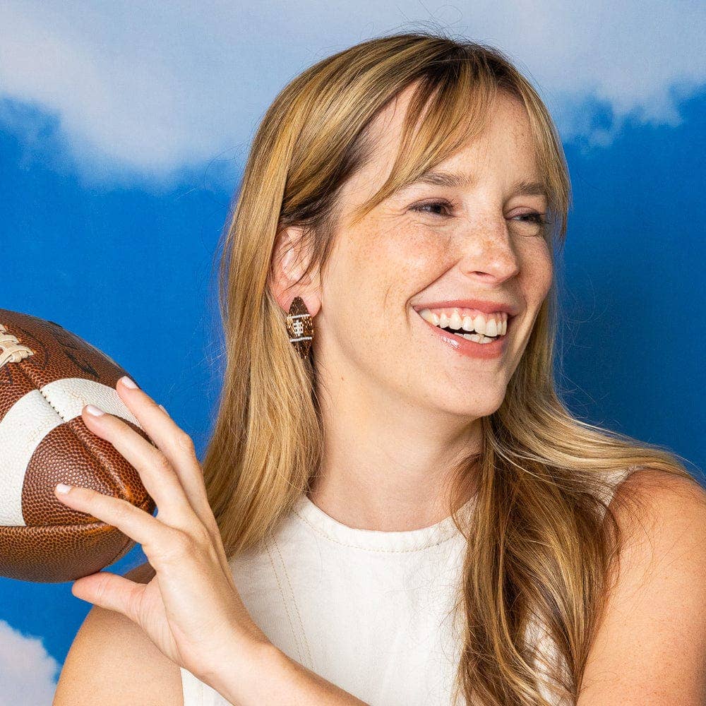 Game Day Luxe Football Earrings