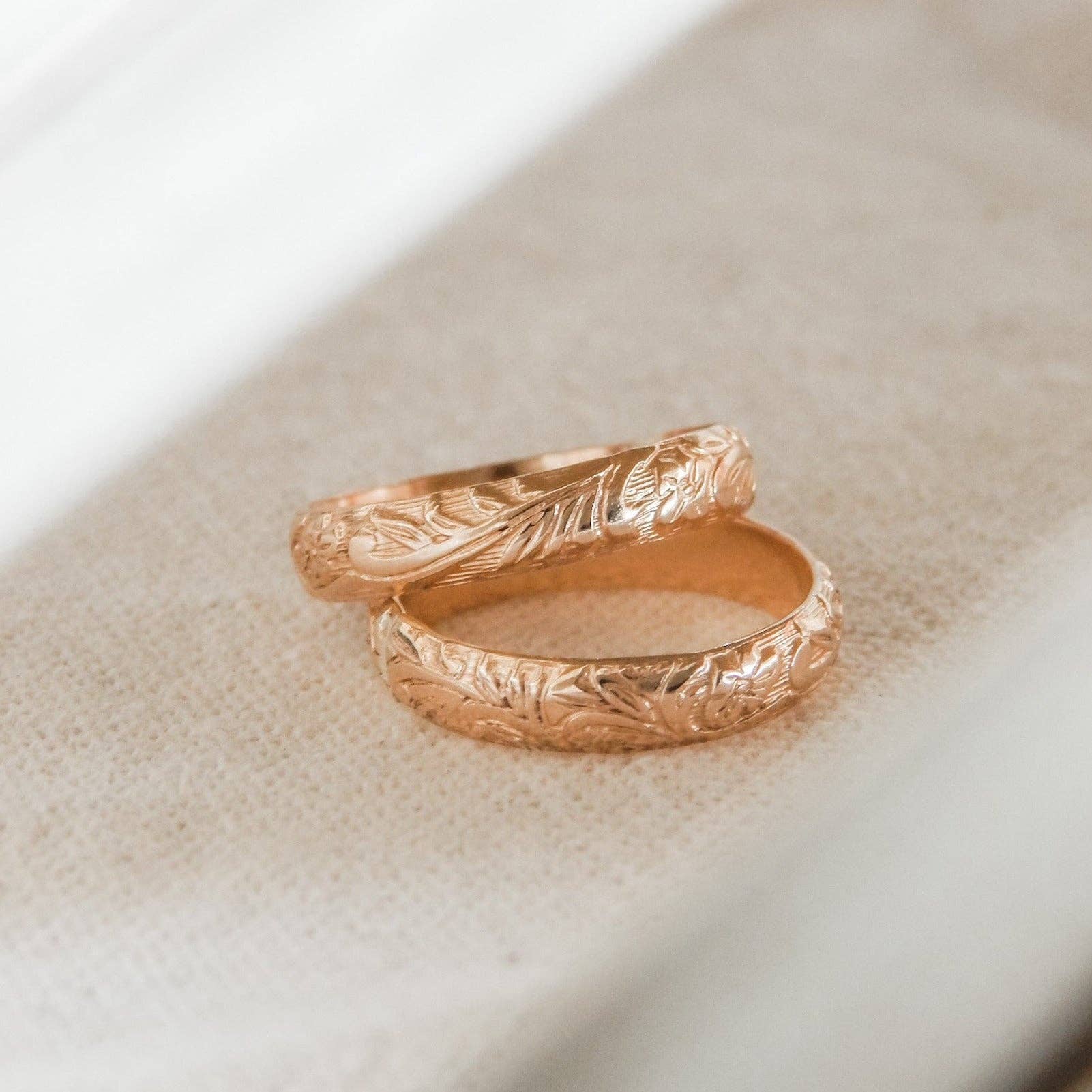 Floral Band Stacking Ring | 14k Gold Fill