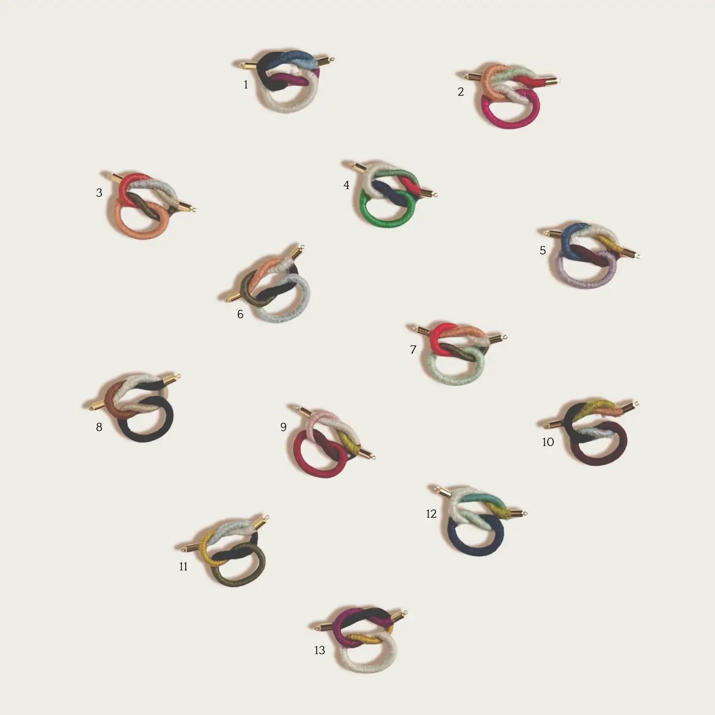 Colorblocked Square Knot Fiber + Chain Necklace