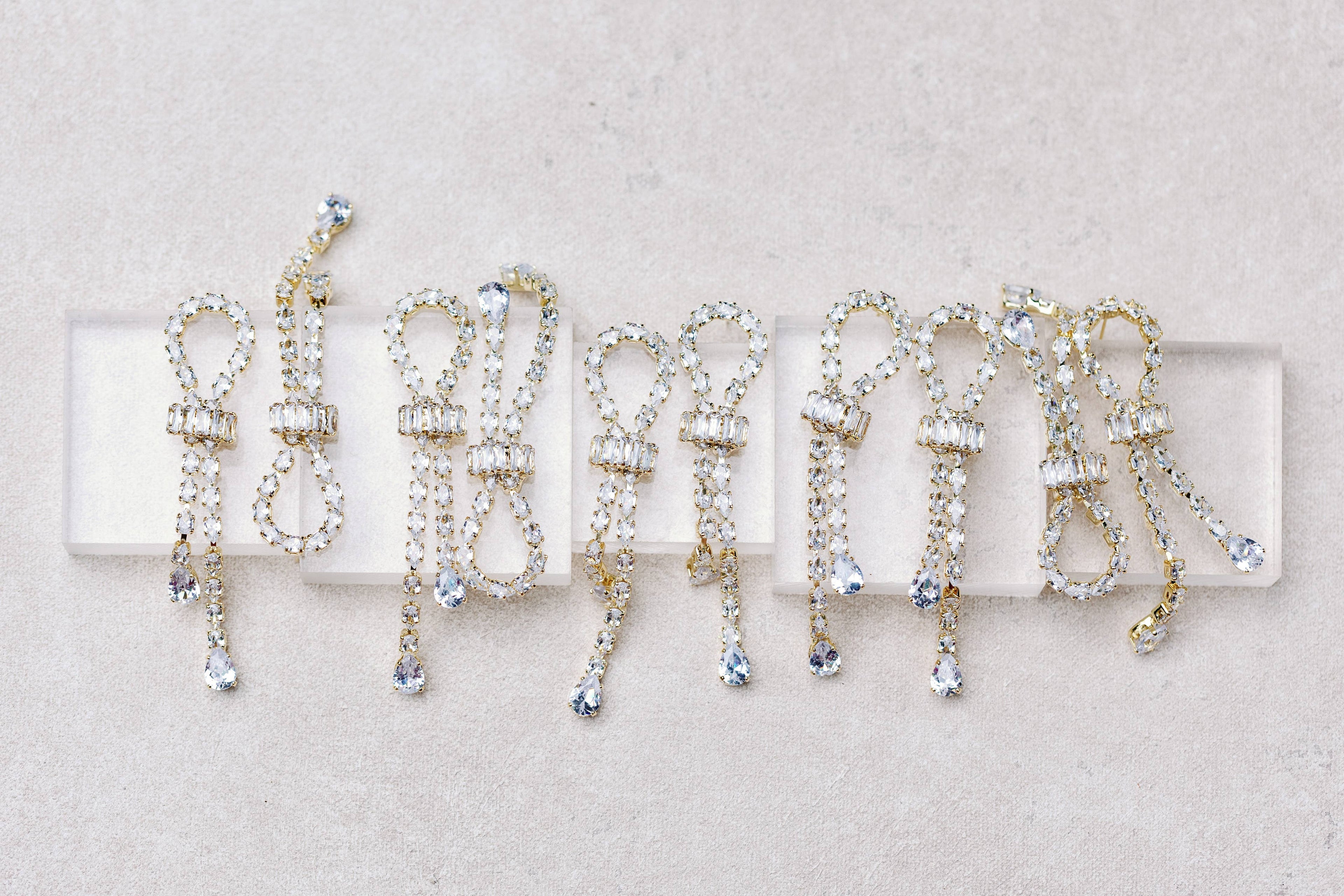 Diamond Drop Statement Earrings