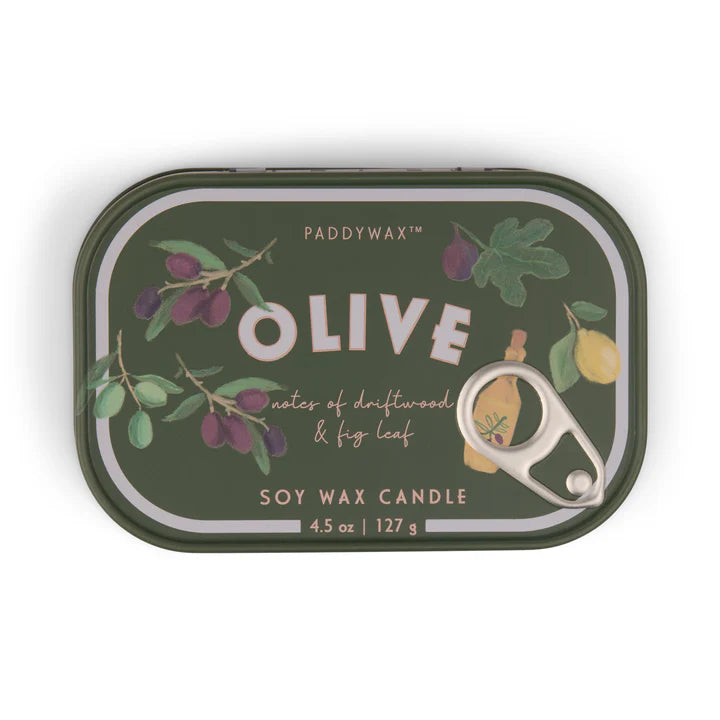 Bistro 4.5oz Printed Tin Candle - Fig & Olive | PADDYWAX