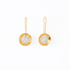 Bobbi Hammered Disc With Clusters Earrings 18k Gold + Silver