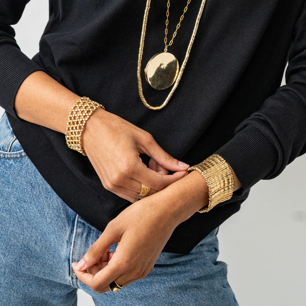 Virgina Locket Necklace On Paperclip Chain Brass