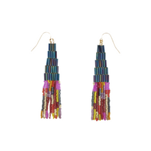 Beaded Abstract Fringe Earrings