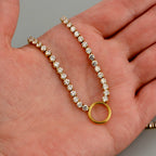 Gold Rhinestone Chain Tennis Necklace