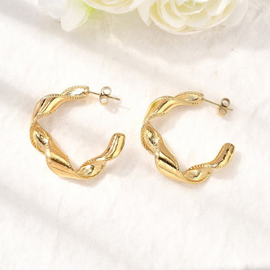 Gold Twisted Hoop