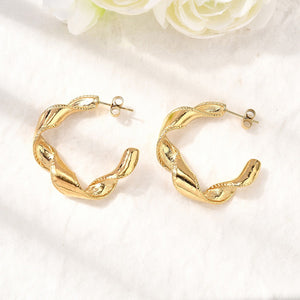 Gold Twisted Hoop