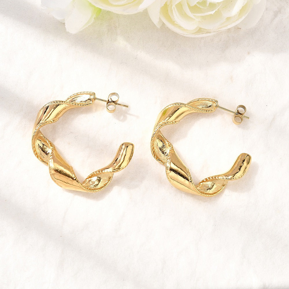 Gold Twisted Hoop