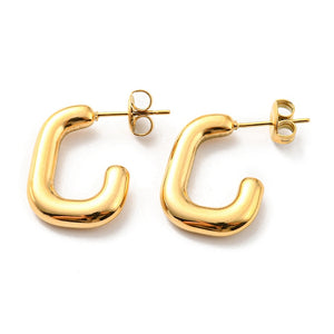 Gold Rectangle Earring