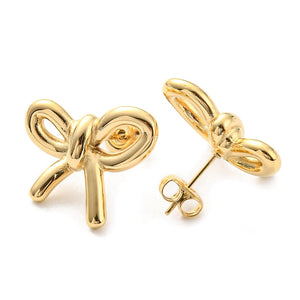 Thick Gold Bow Studs