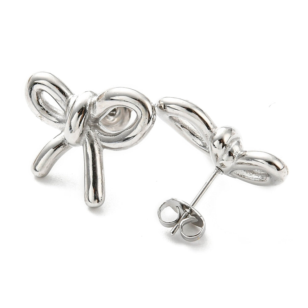 Thick Silver Bow Studs