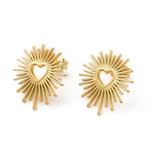 Gold Burst Heart Stud