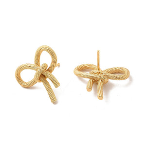 Thick Gold Rope Bow Studs