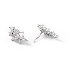 CZ Curved Flower Stud