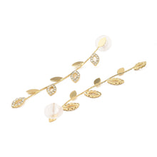 CZ + Gold Leaf Drop Earrings