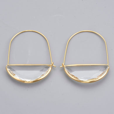 Glass Faceted Hoop Earrings