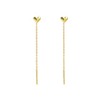 Gold Heart Threader Earrings