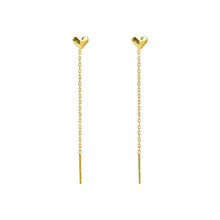Gold Heart Threader Earrings