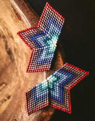 Beaded Half Star Earrings