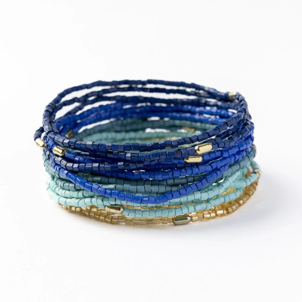 Chelsea 18 Strand Beaded Stretch Bracelet Set