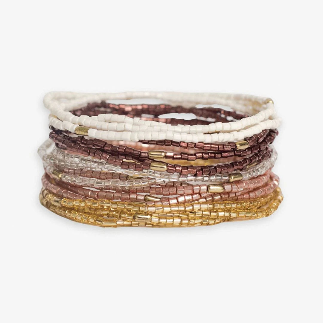 Chelsea 18 Strand Beaded Stretch Bracelet Set