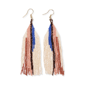 Camielle Sedona Abstract Stripe Fringe Earrings